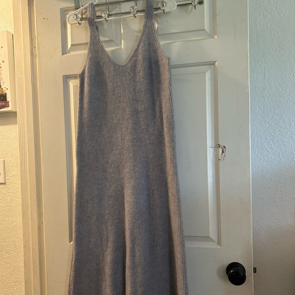 Zara Heather Gray Ribbed Knit Dress